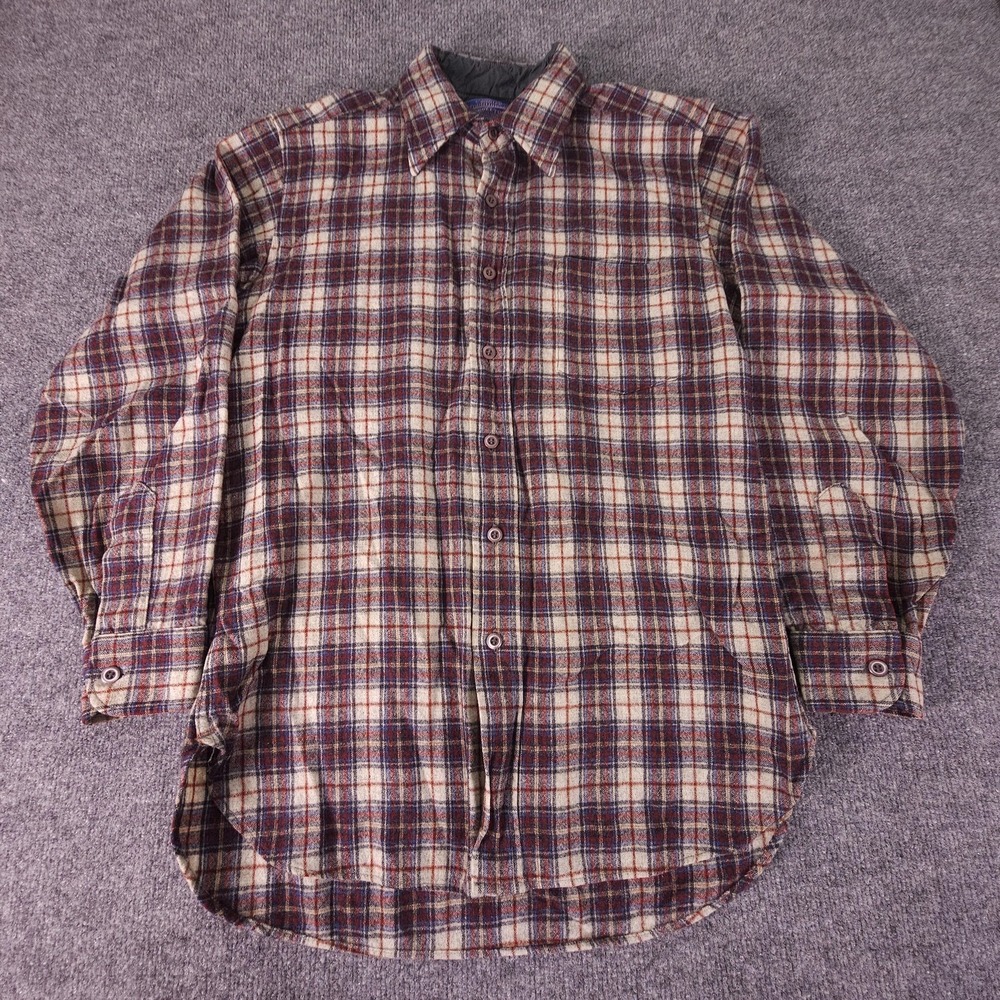 Vintage Pendleton Shirt Mens Medium Plaid Wool Country Traditionals Lined 90s